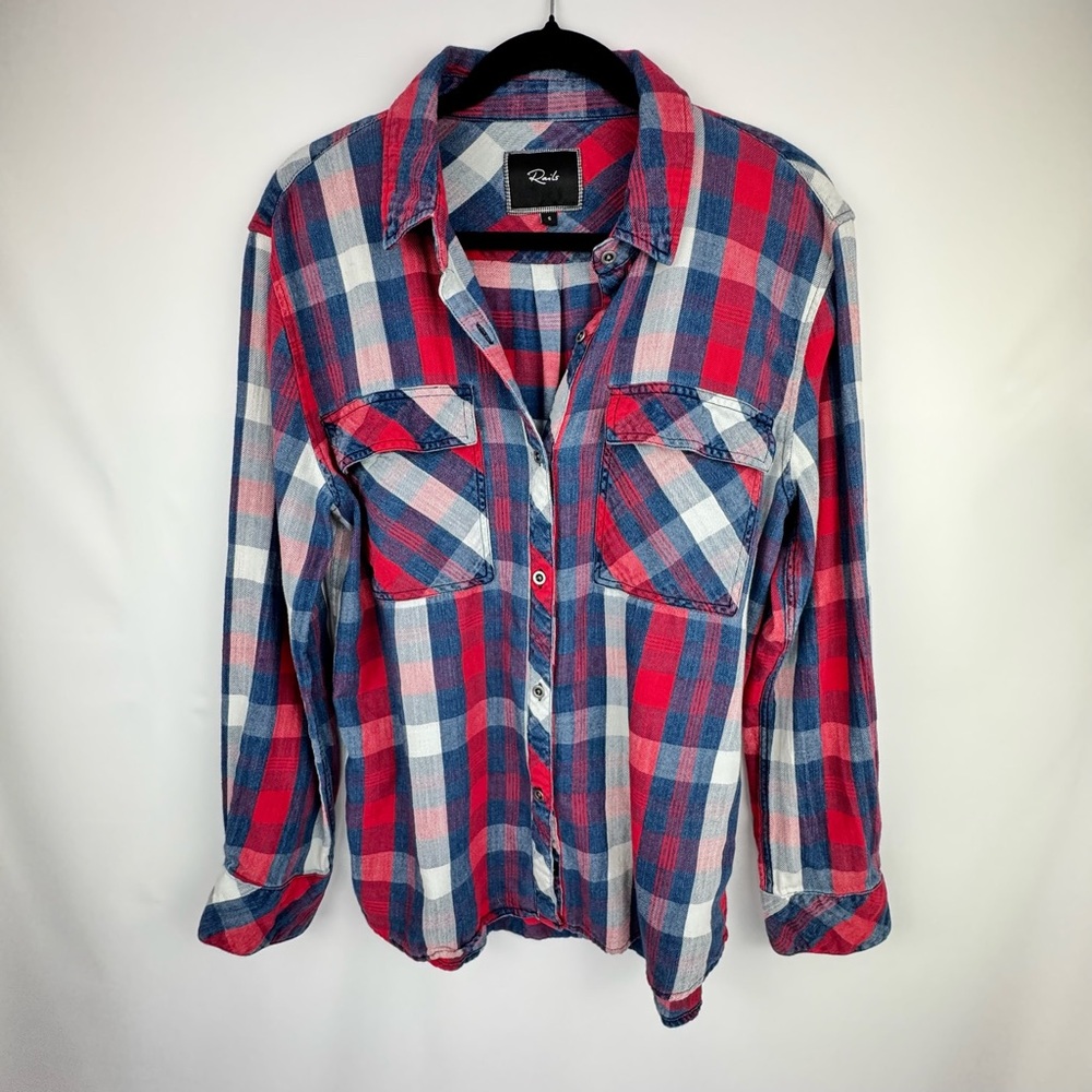 Rails Red & Blue Plaid Button Up Flannel